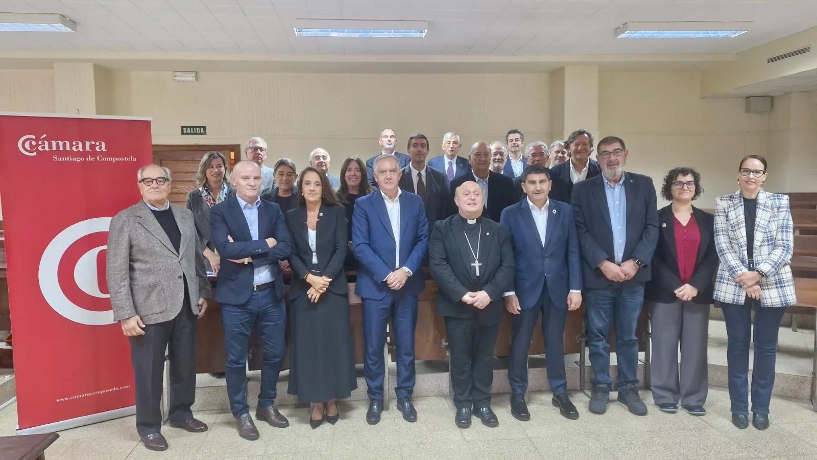 Foto de familia de la reunión de la Cámara de Comercio de Santiago