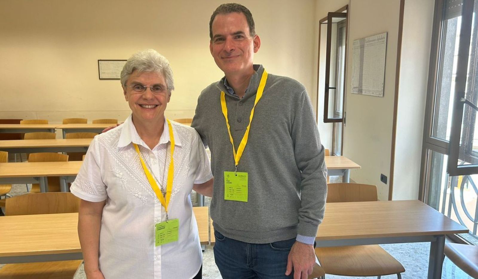 Hermana Daniela Cannavina y Rafael Luciani