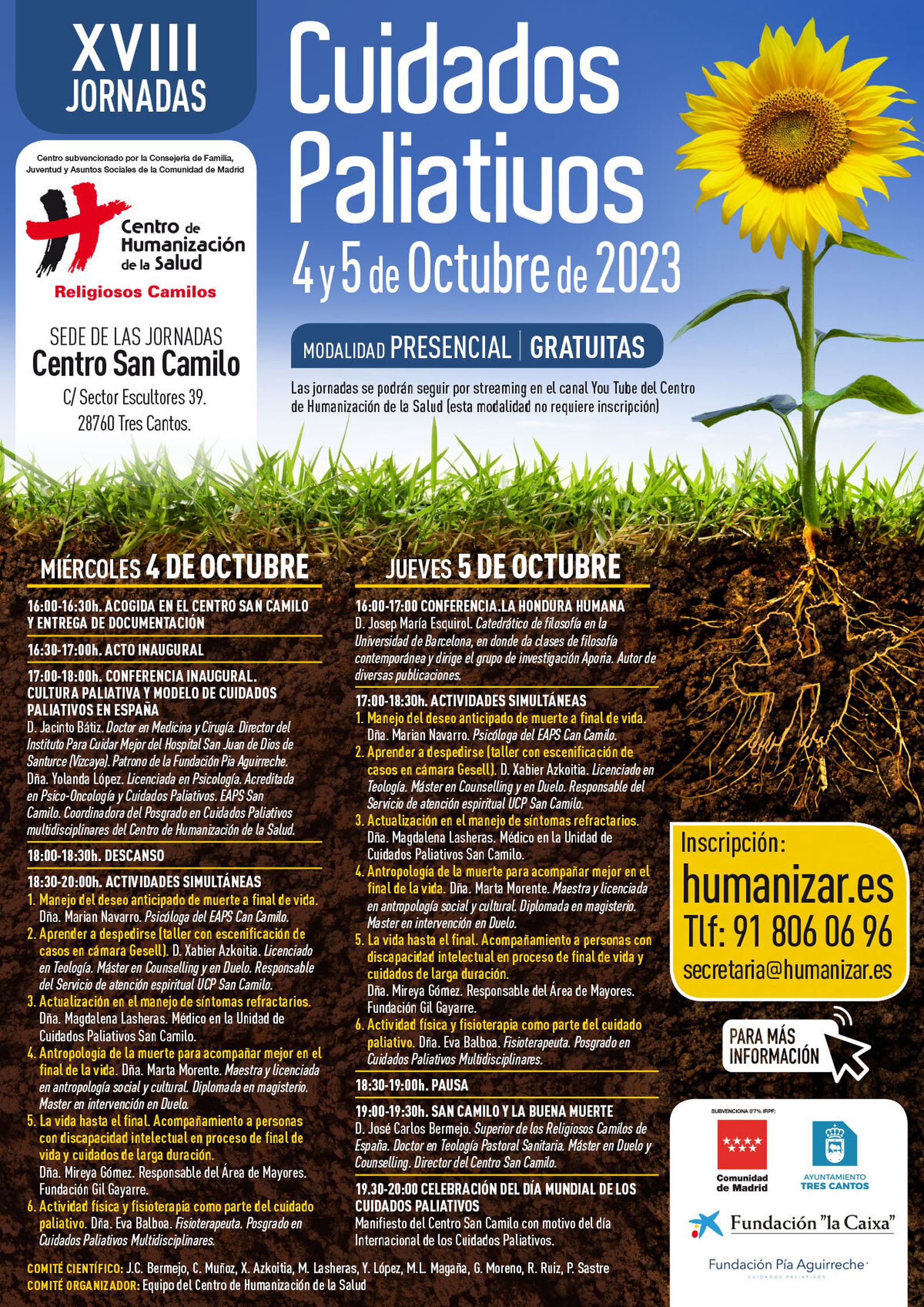 Cartel XVIII Jornadas Paliativos 2023