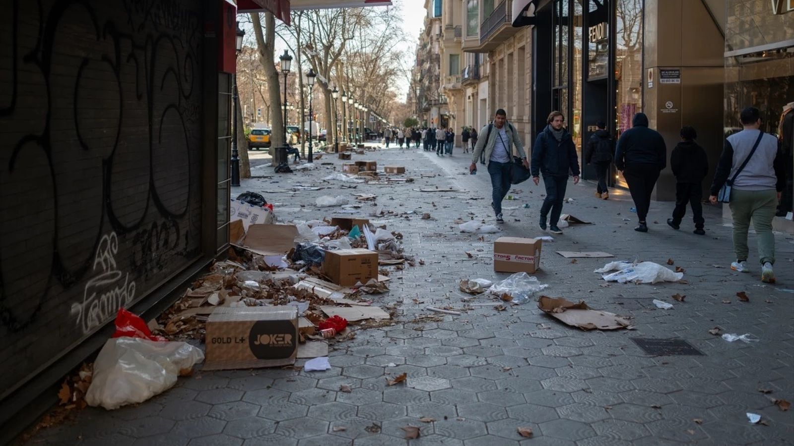 Temporal de viento en Bracelona