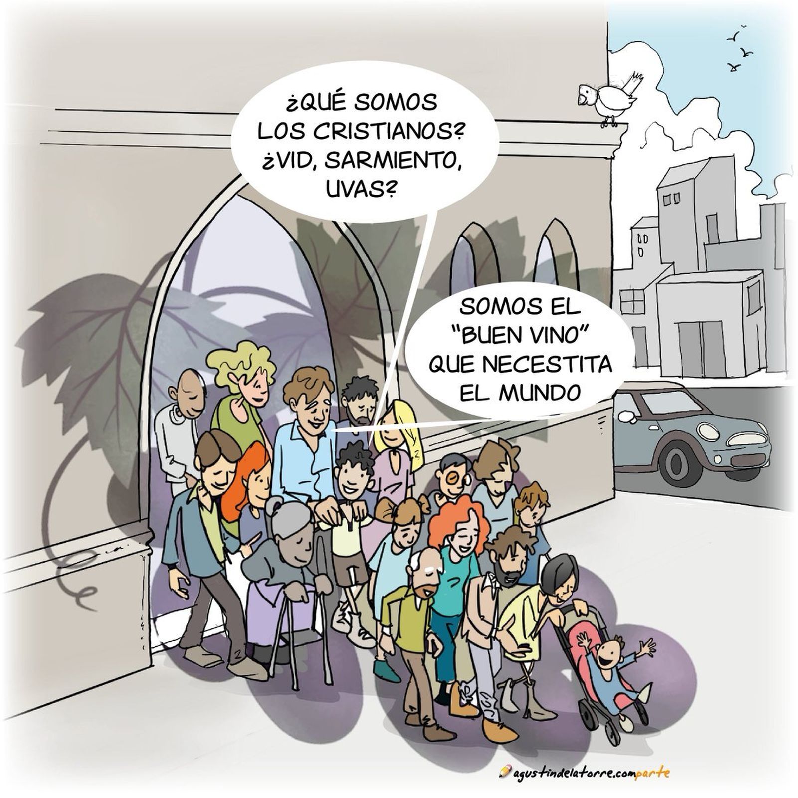 De la tierra, la vid, de la vid el sarmiento, del sarmiento la uva, de la uva…