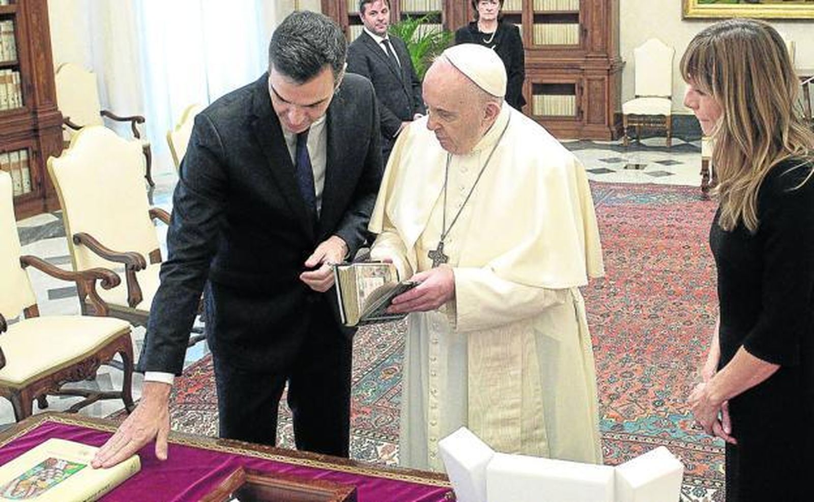 Pedro Sánchez, con el Papa Francisco