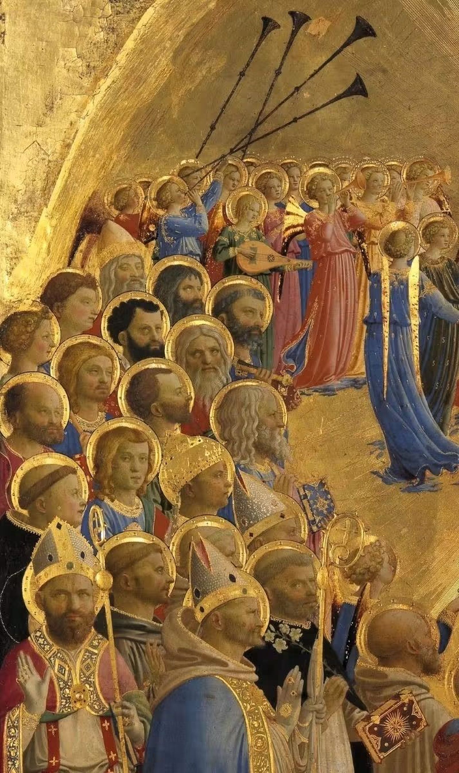 Glorificación de María Beato Angélico siglo XV detalle izquierdo