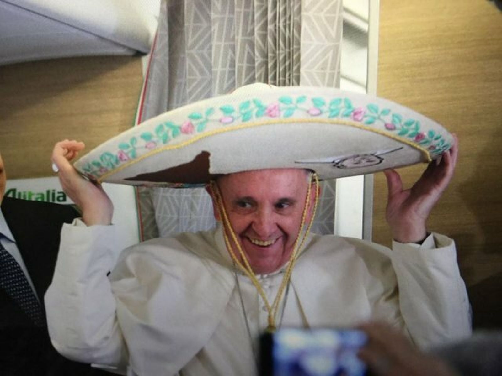 Papa Francisco en el avión