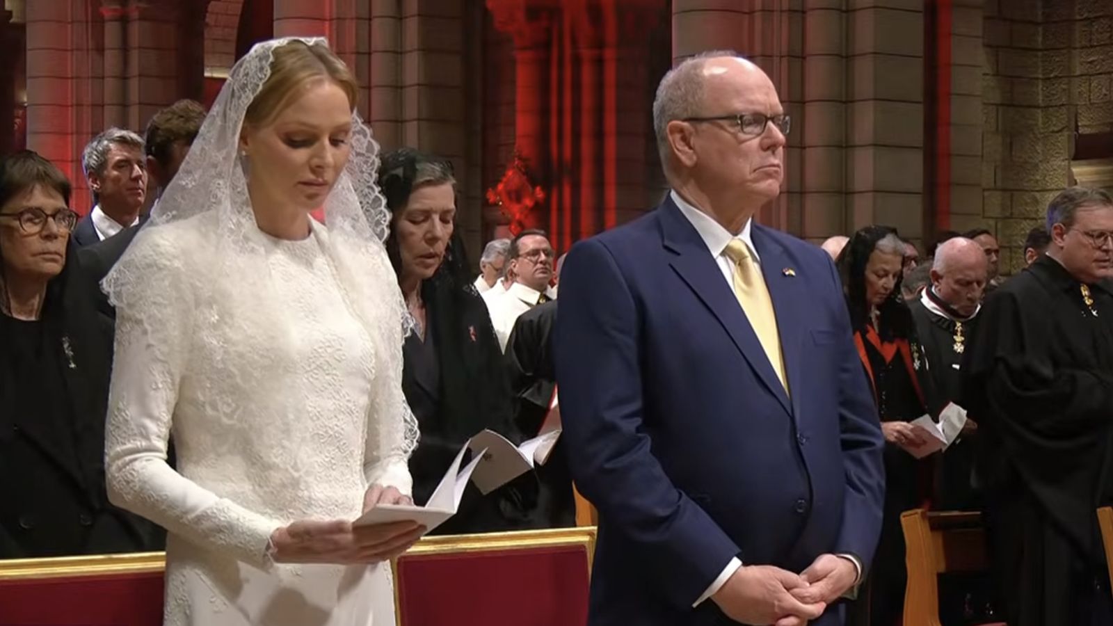 Los Príncipes de Mónaco en la catedral