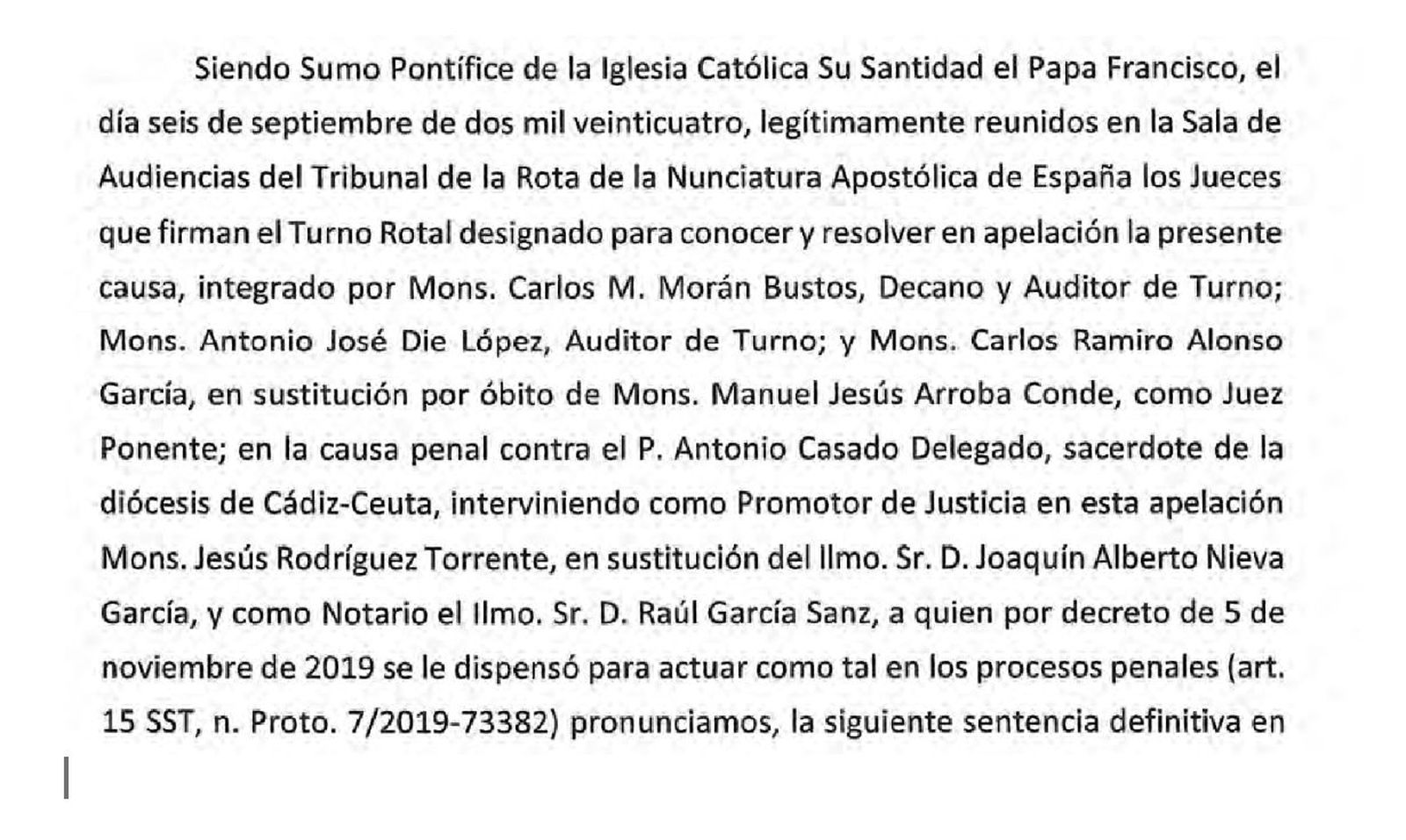 Sentencia contra Antonio Casado