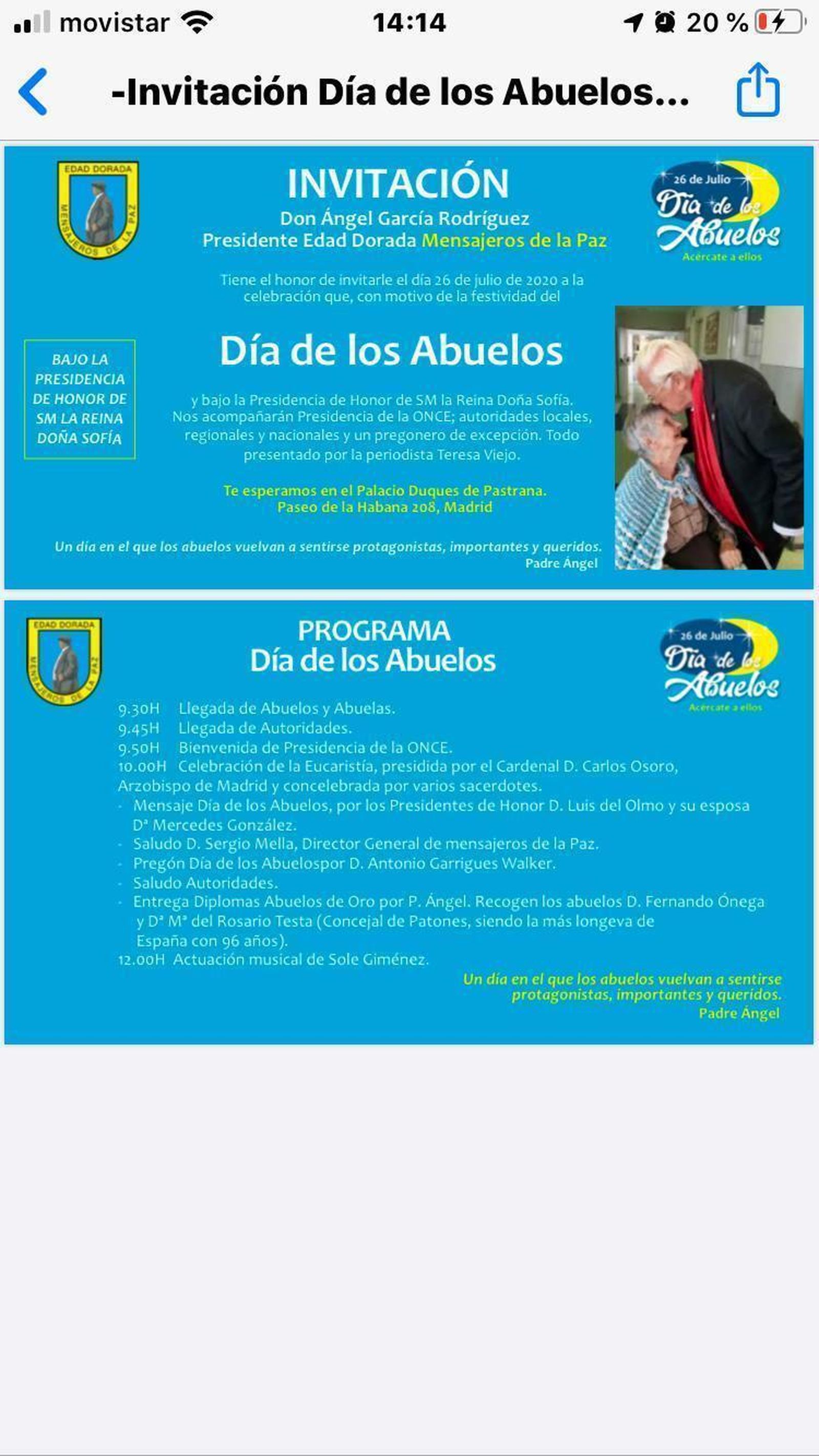 Invitación del Día de los Abuelos