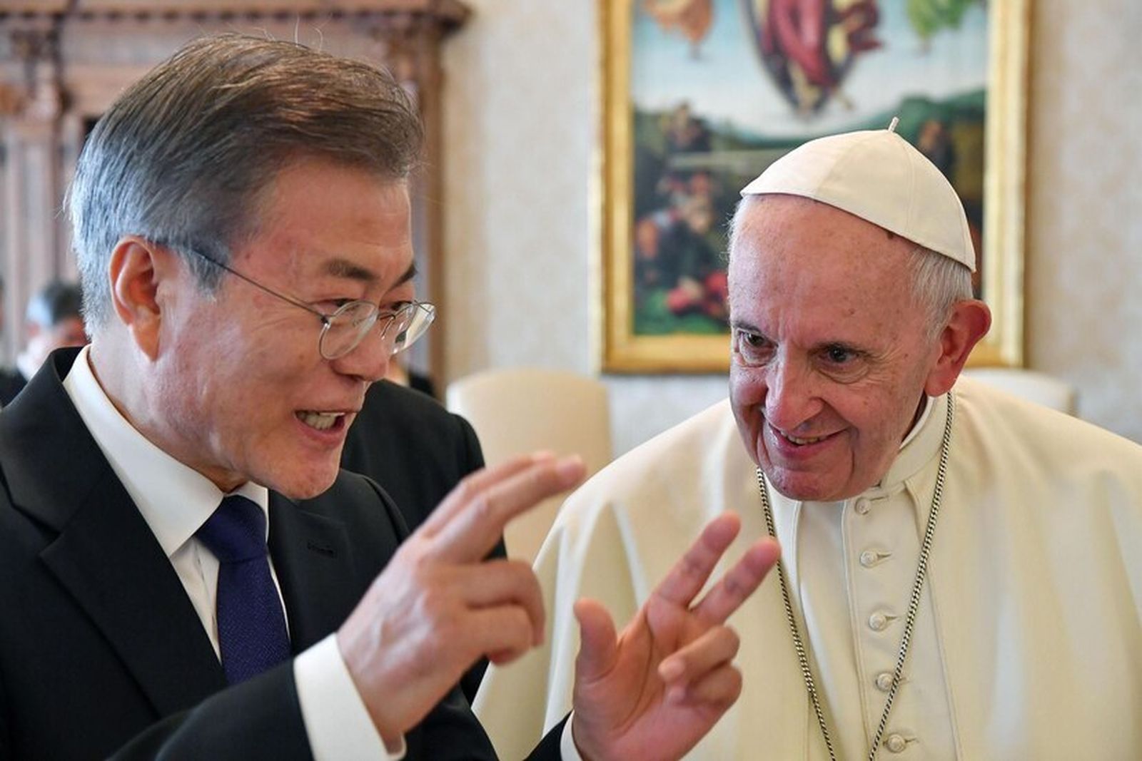 Francisco y el presidente surcoreano en el Vaticano