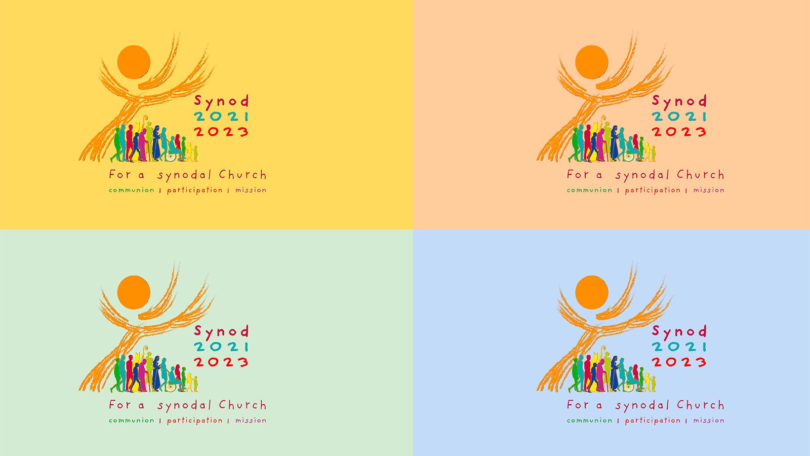 Logo del Sínodo 2021-2023, 'Por una Iglesia sinodal: comunión, participación y misión'