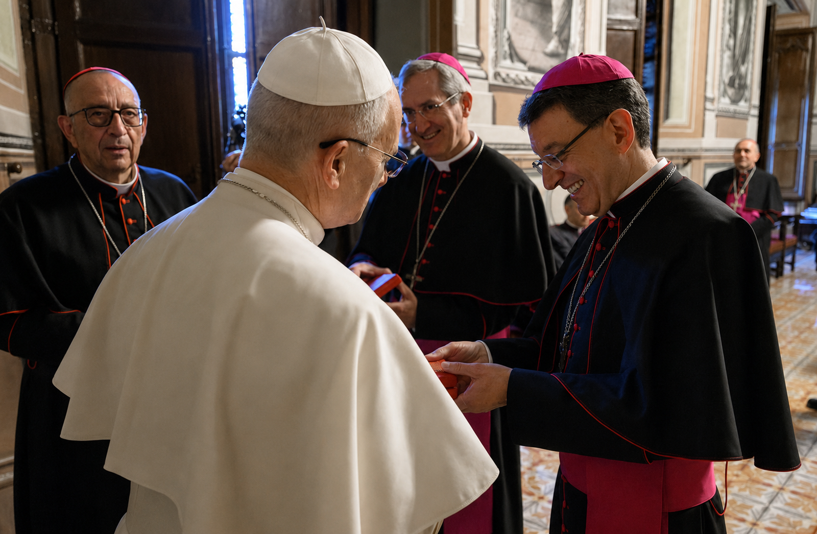 Abadías, junto a León XIV.