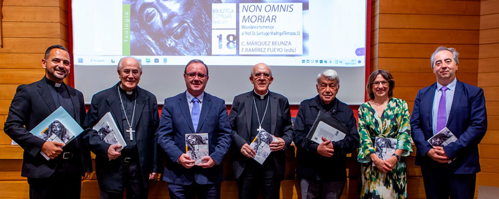 Vázquez, González Montes, Sanz, Osoro, Pié Ninot, Márquez y Ramírez (de izq. a dcha.), en la presentación