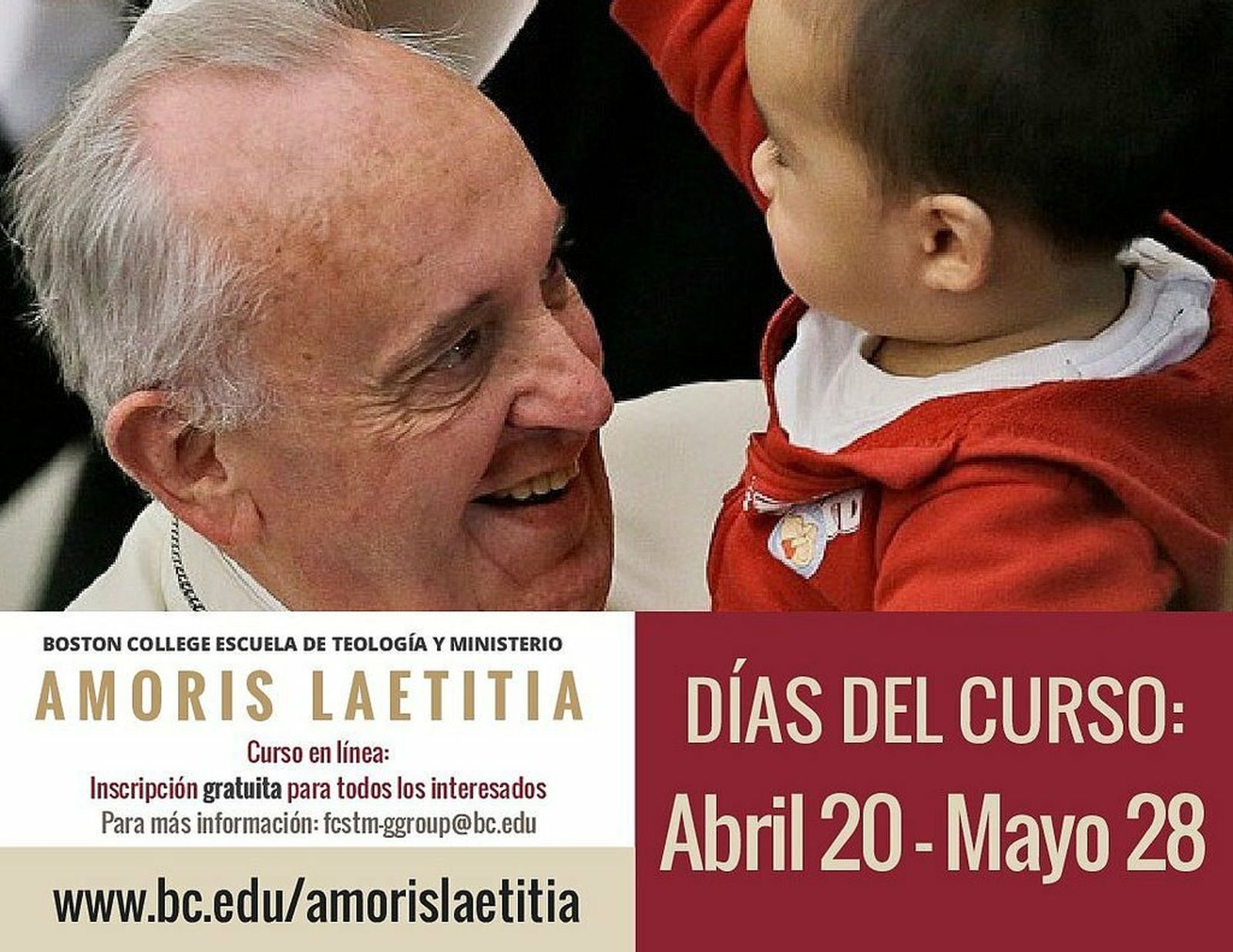 Curso online sobre 'Amoris' en el Boston College