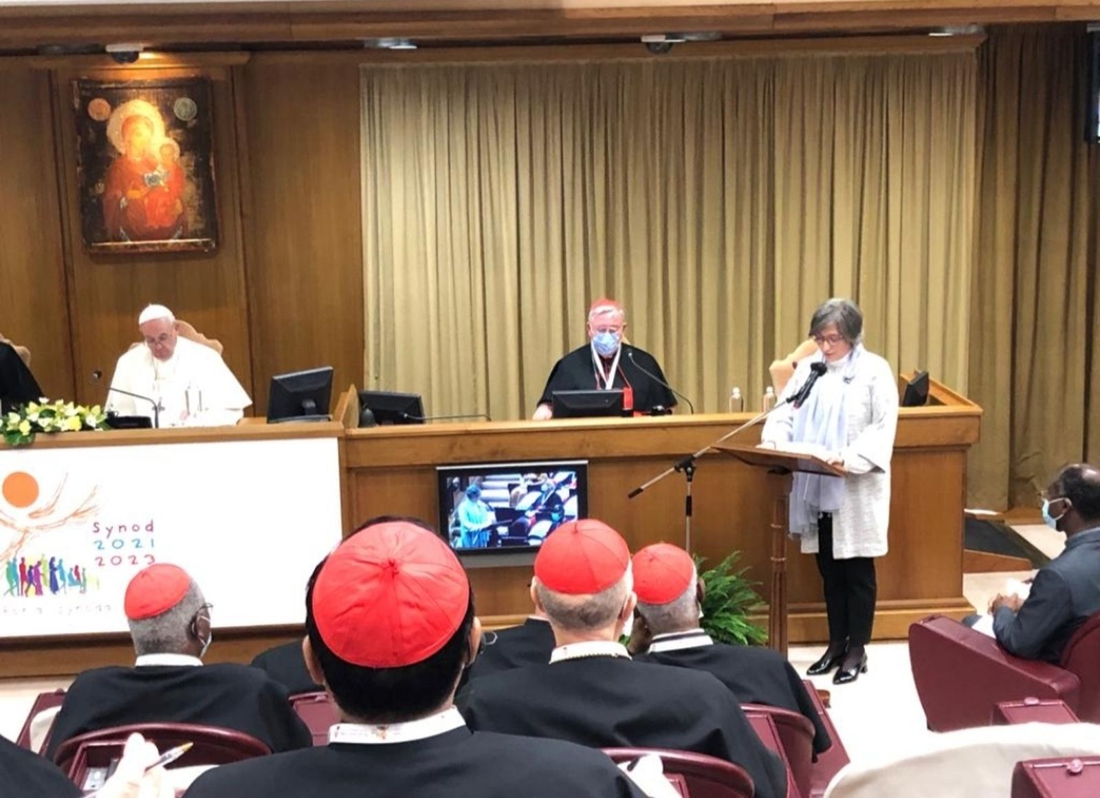 Cristina Inogés, en la meditación ante el papa Francisco