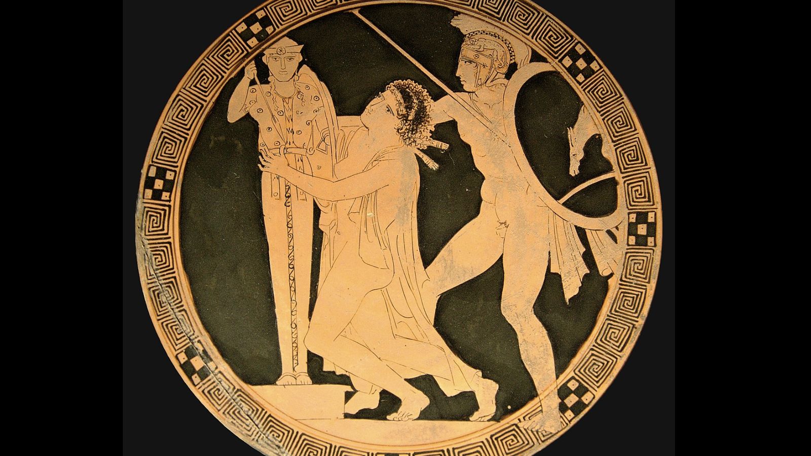 El mito de Casandra, representado en una copa ática del siglo V a.C.