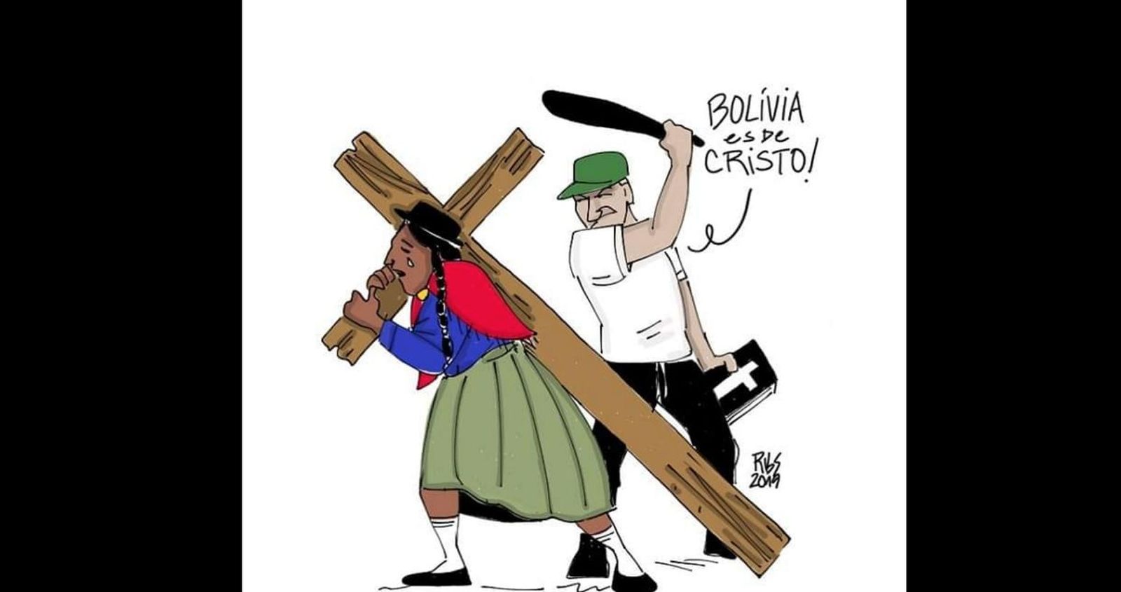 Viñeta crítica con el racismo en Bolivia