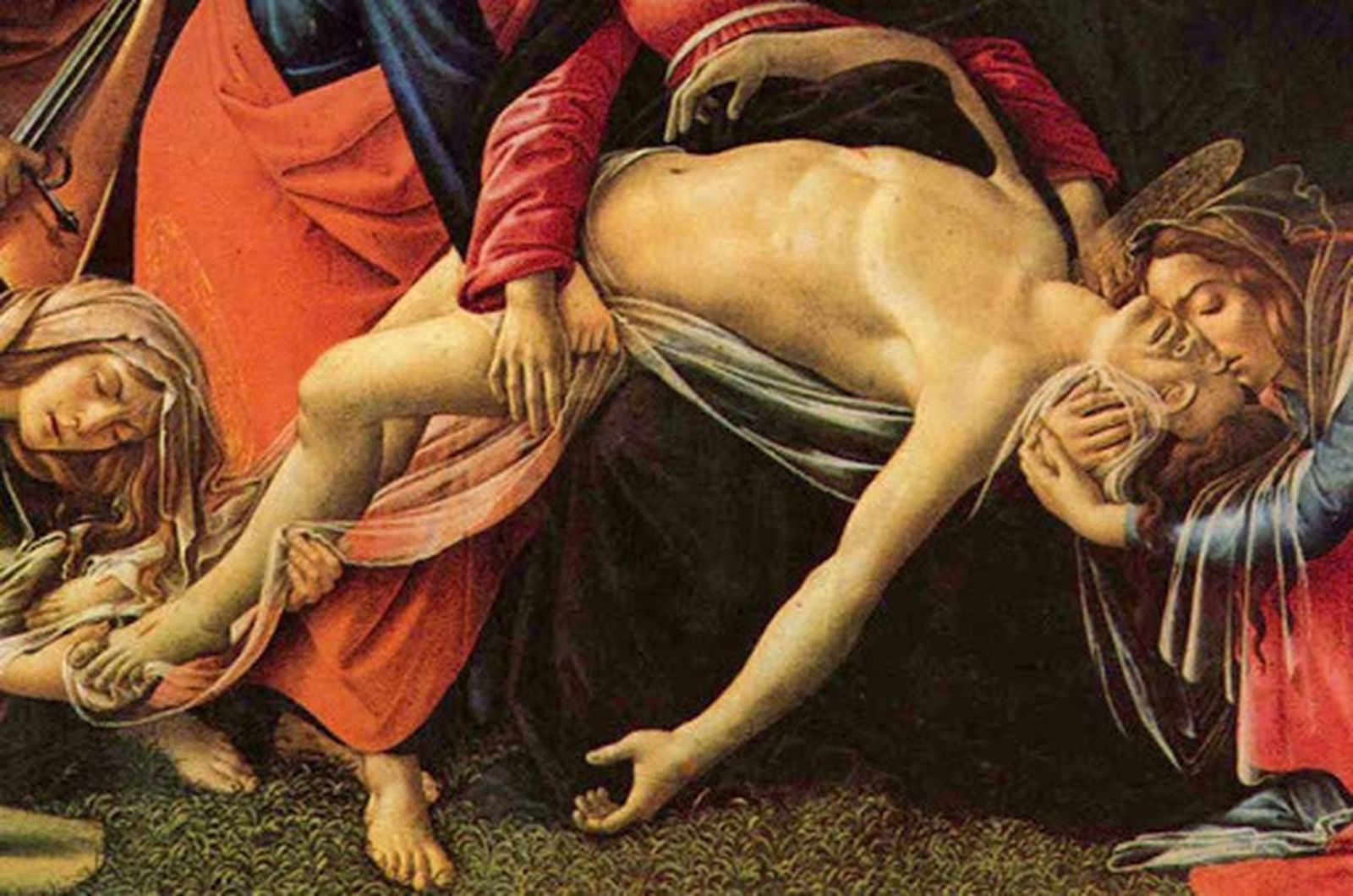 Detalle del llanto sobre Cristo muerto representado por S. Botticelli