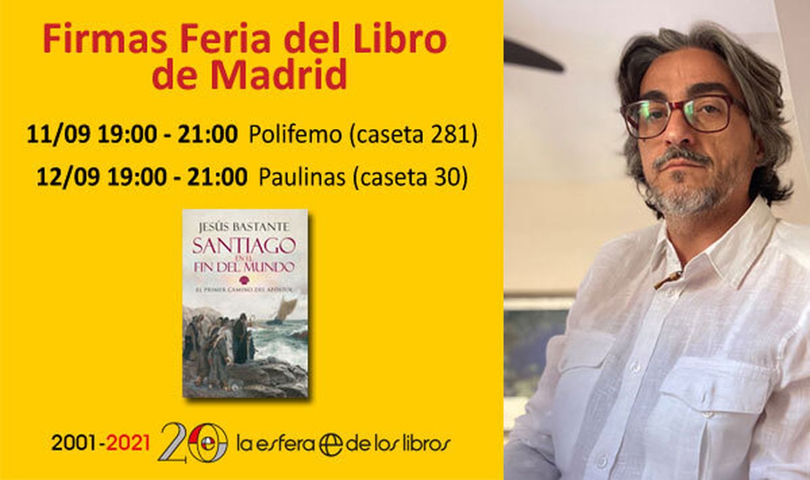 Jesús Bastante firma ejemplares de su 'Santiago en el fin del mundo' en la Feria del Libro de Madrid