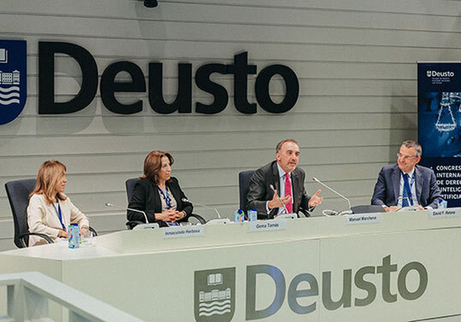 El magistrado Manuel Marchena, durante su comparecencia hoy en Deusto