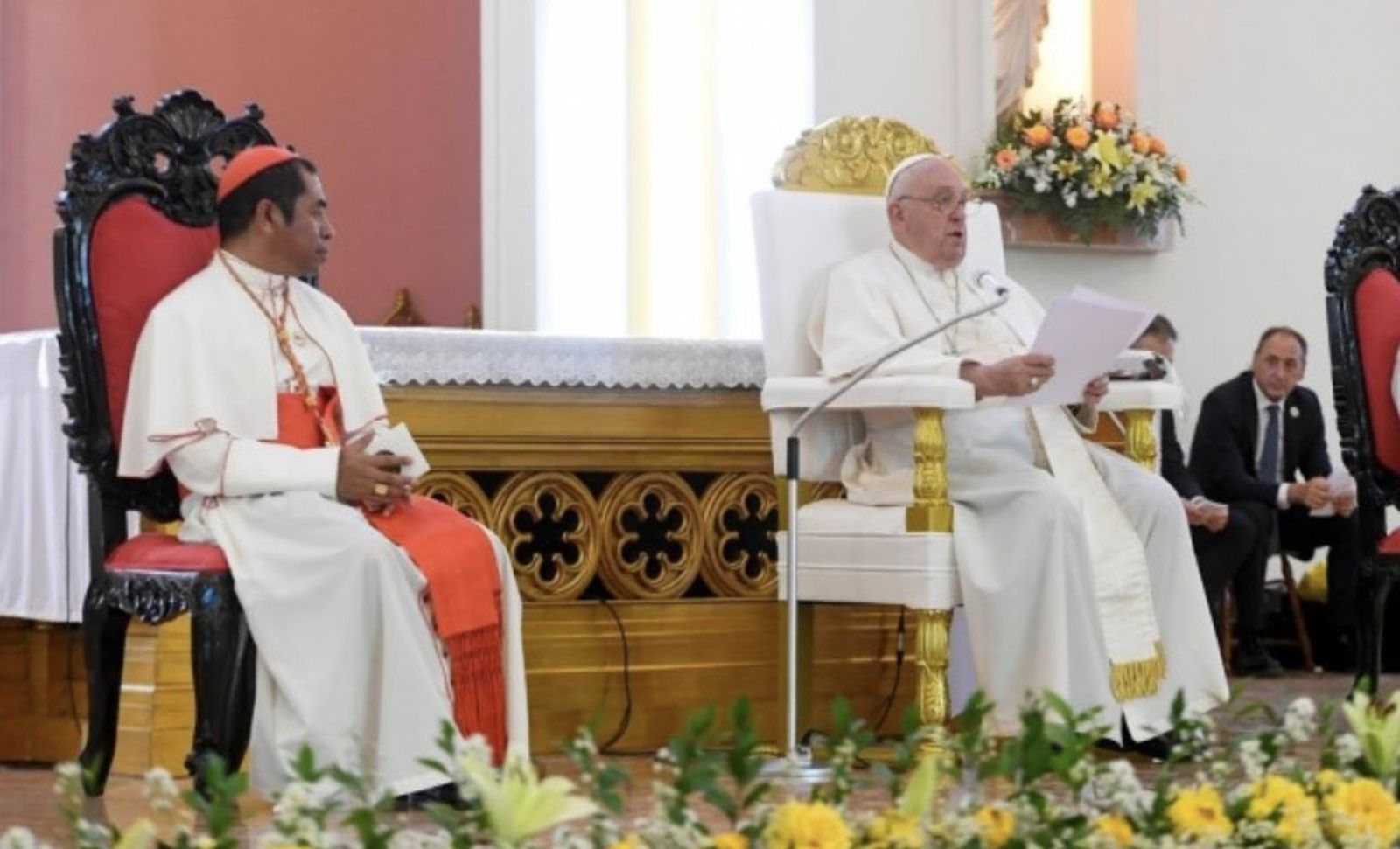 El Papa y el cardenal Virgilio do Carmo da Silva