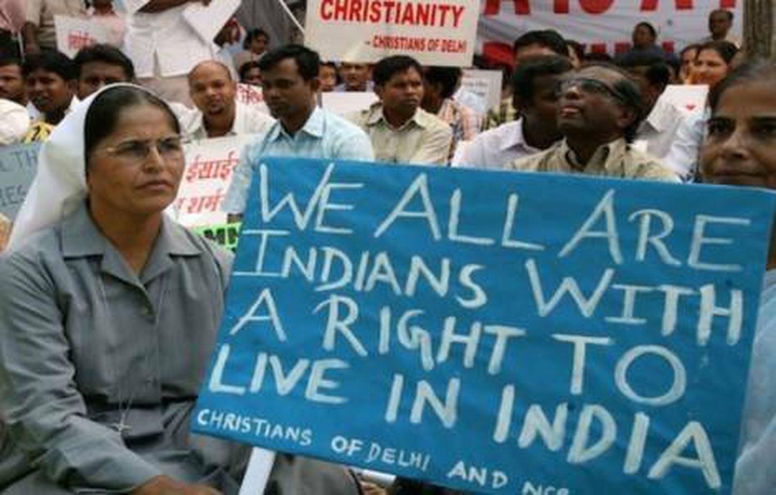 Protesta pacífica contra la persecución religiosa en India