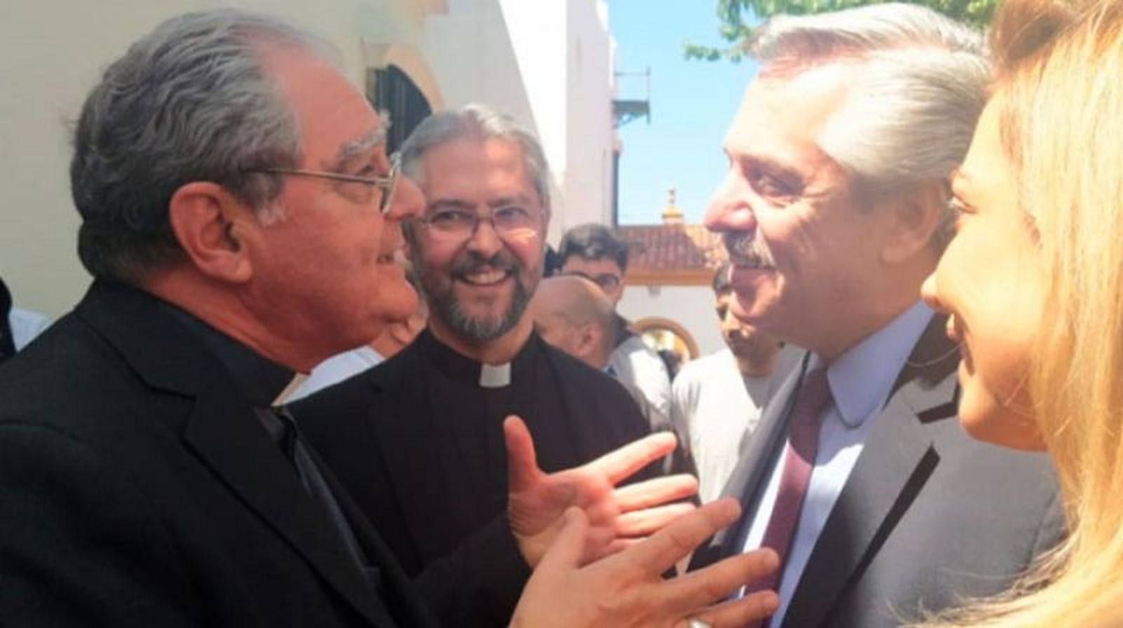 Monseñor Ojea y Alberto Fernández en Luján