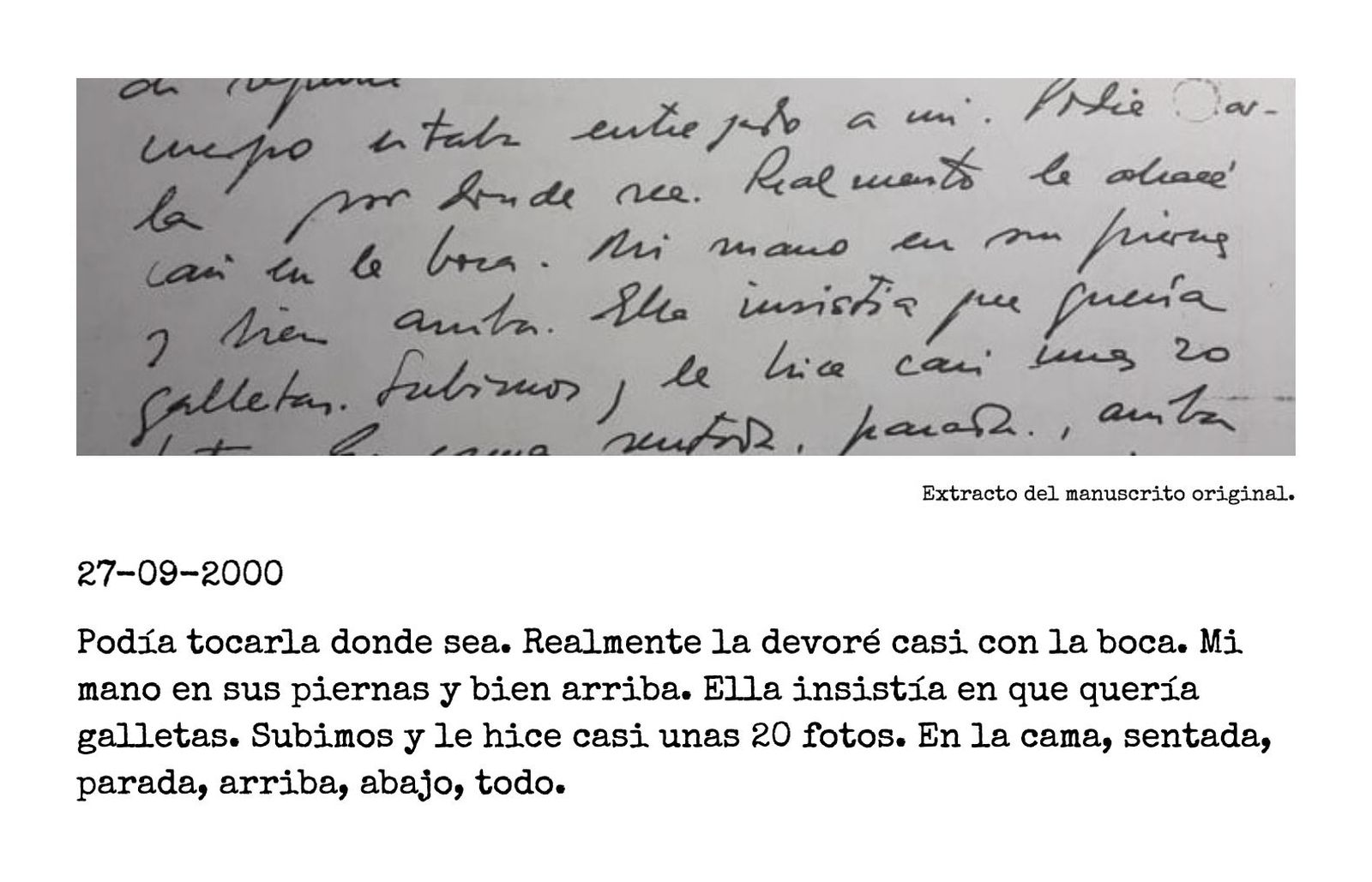 Captura de un fragmento de los diarios de Roma