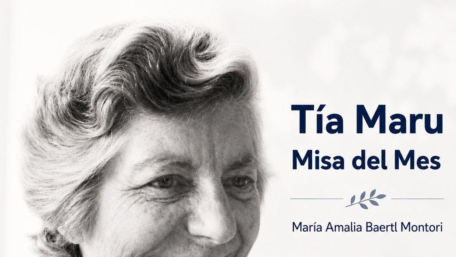 Recordatorio de la misa de la tía del P. Baertl