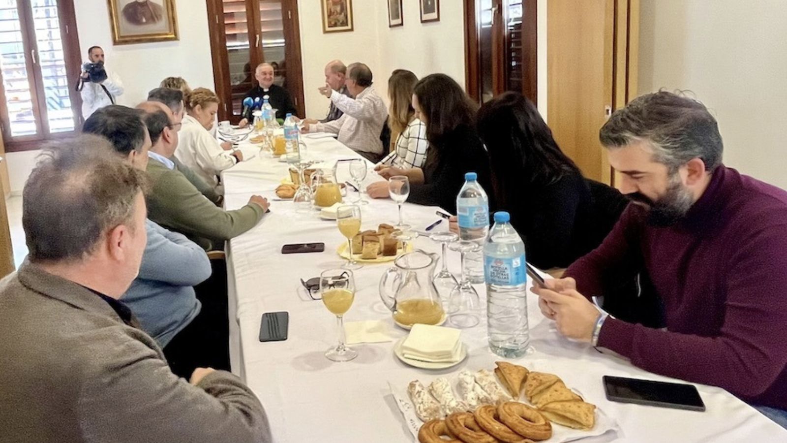 Gómez Cantero, en su encuentro con los periodistas