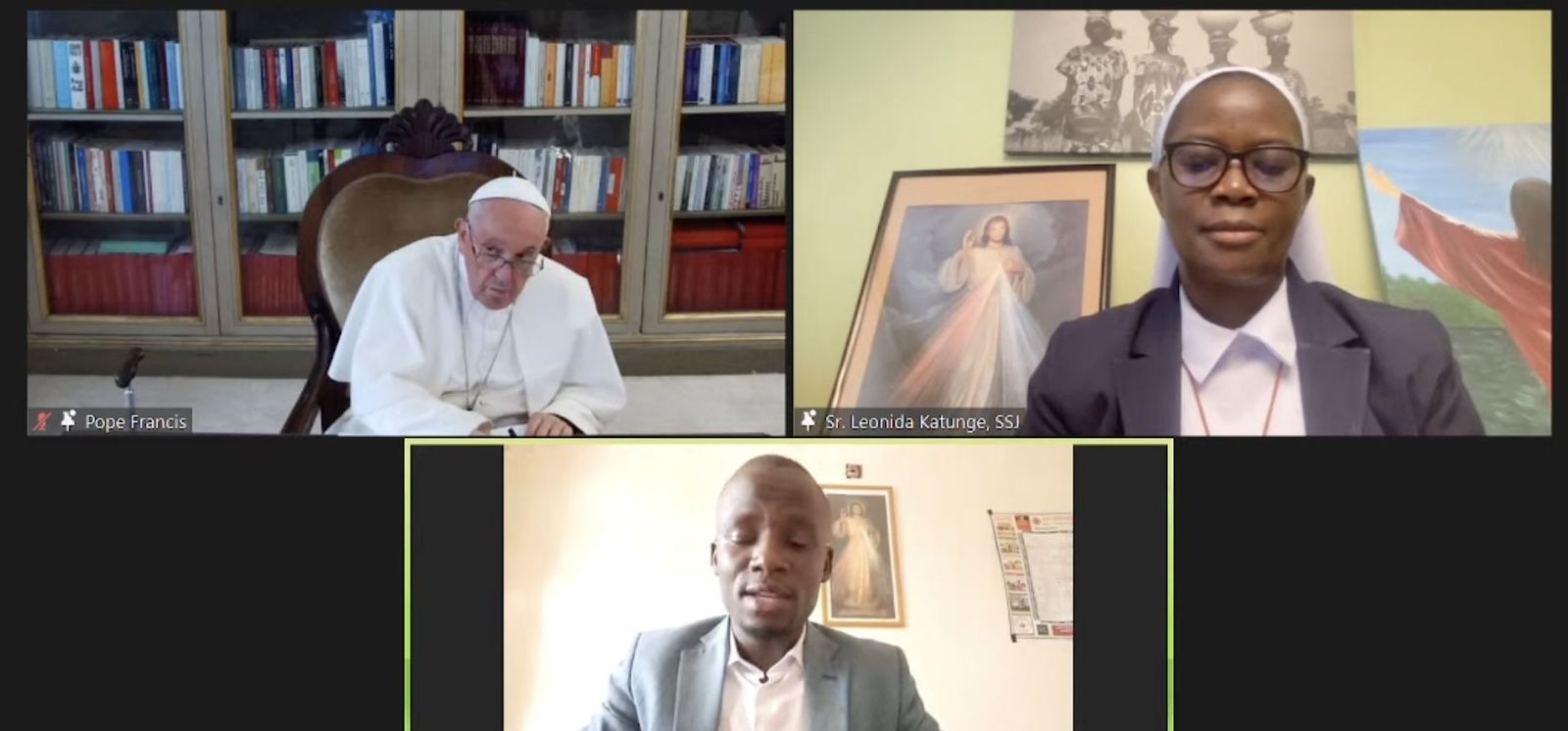 Papa y universitarios