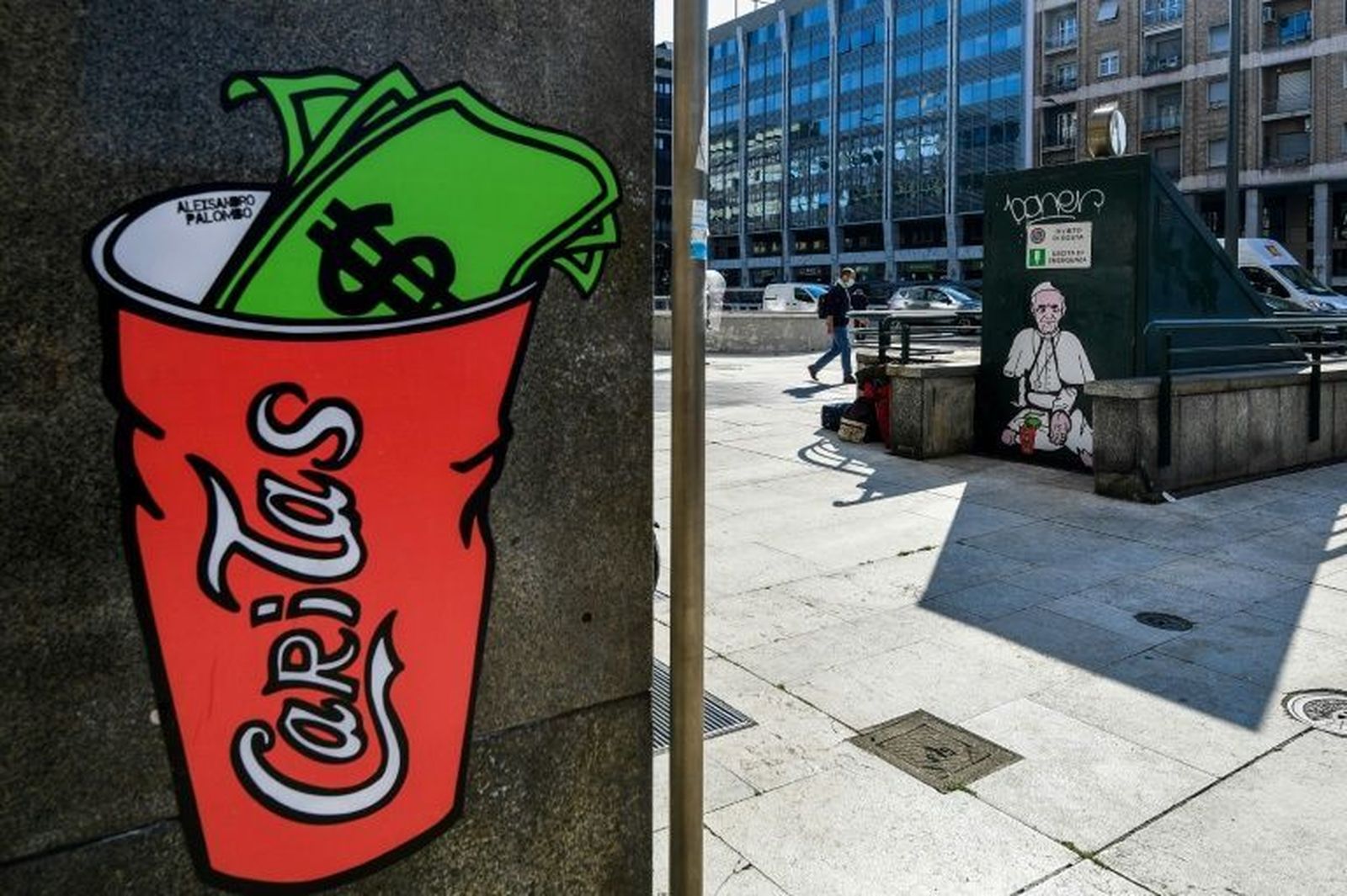 El Papa mendigo, en las calles de Milán