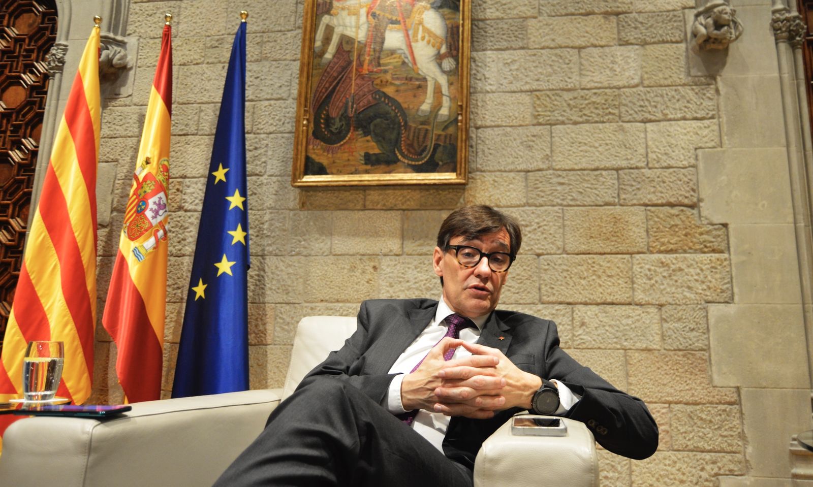 Salvador Illa, durante la entrevista con RD