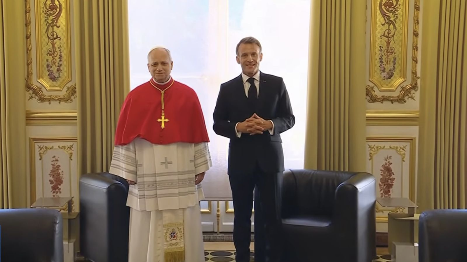 Macron y León XIV en el Elíseo