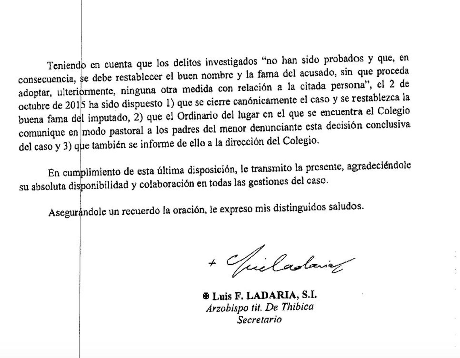 Carta de Ladaria