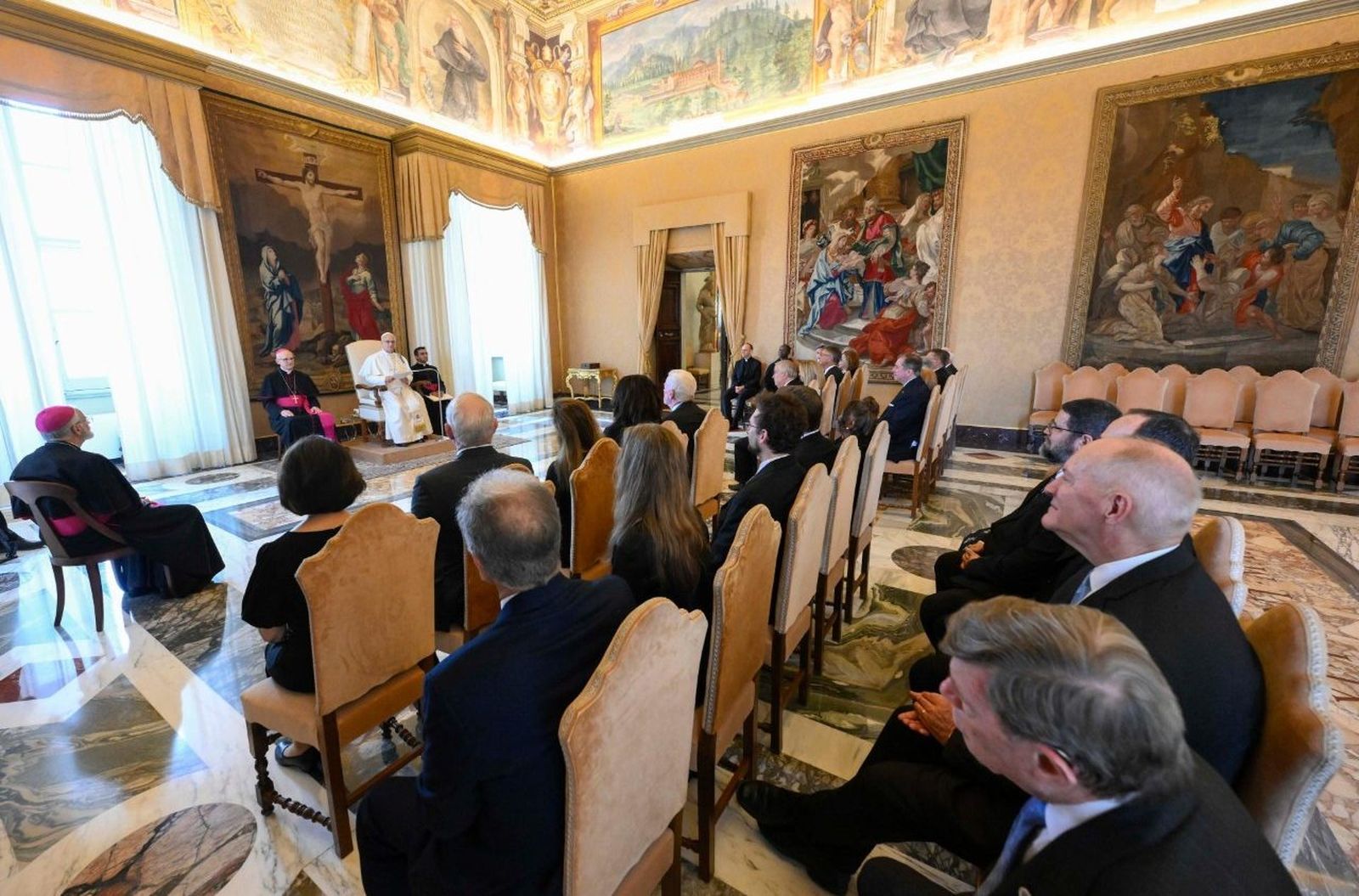 Un momento de la audiencia papal