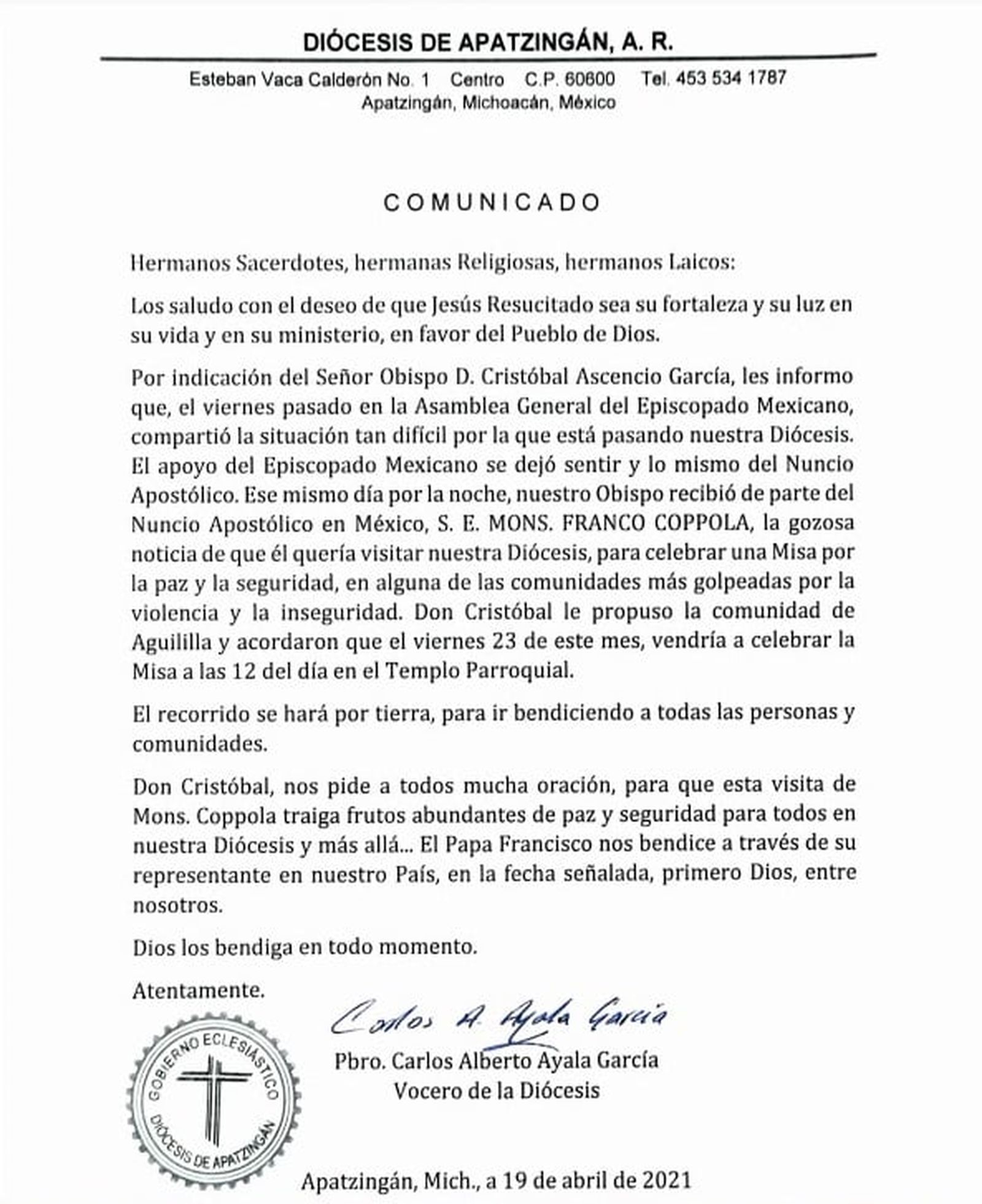 comunicado apatzingán