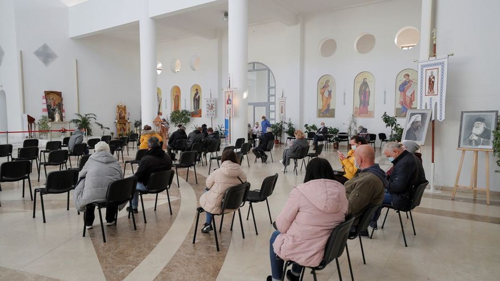 Una iglesia ucraniana se reconvierte en un centro de vacunación