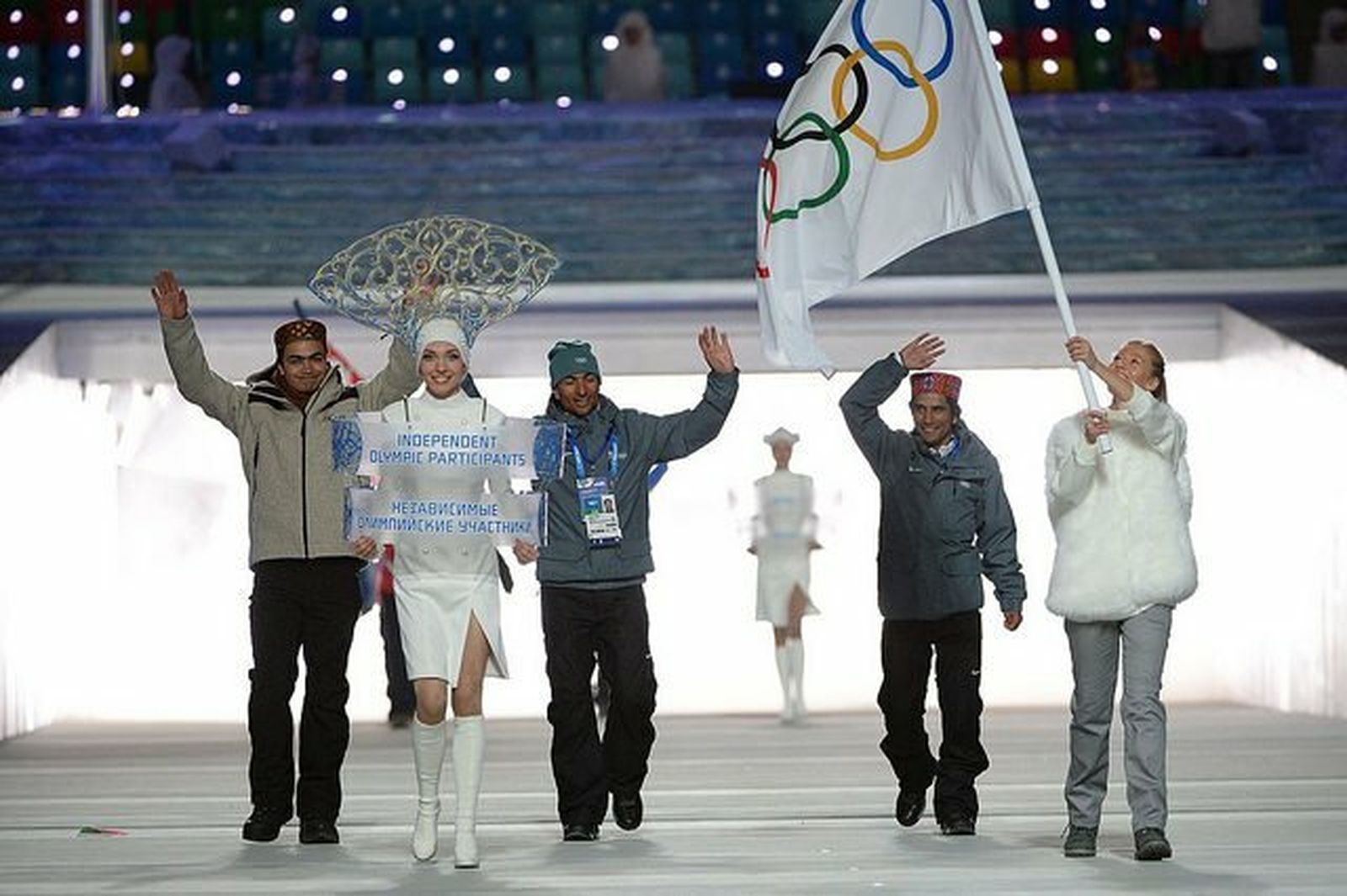 Refugiados en la ceremonia de apertura de los JJOO