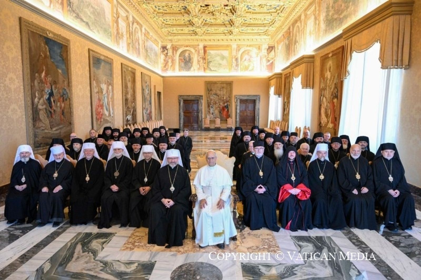 León XIV, con el sínodo de la Iglesia greco-católica de Ucrania