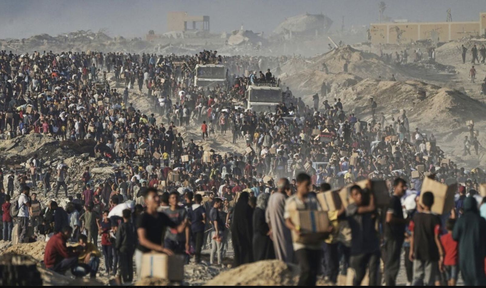 Distribución de alimentos en Gaza