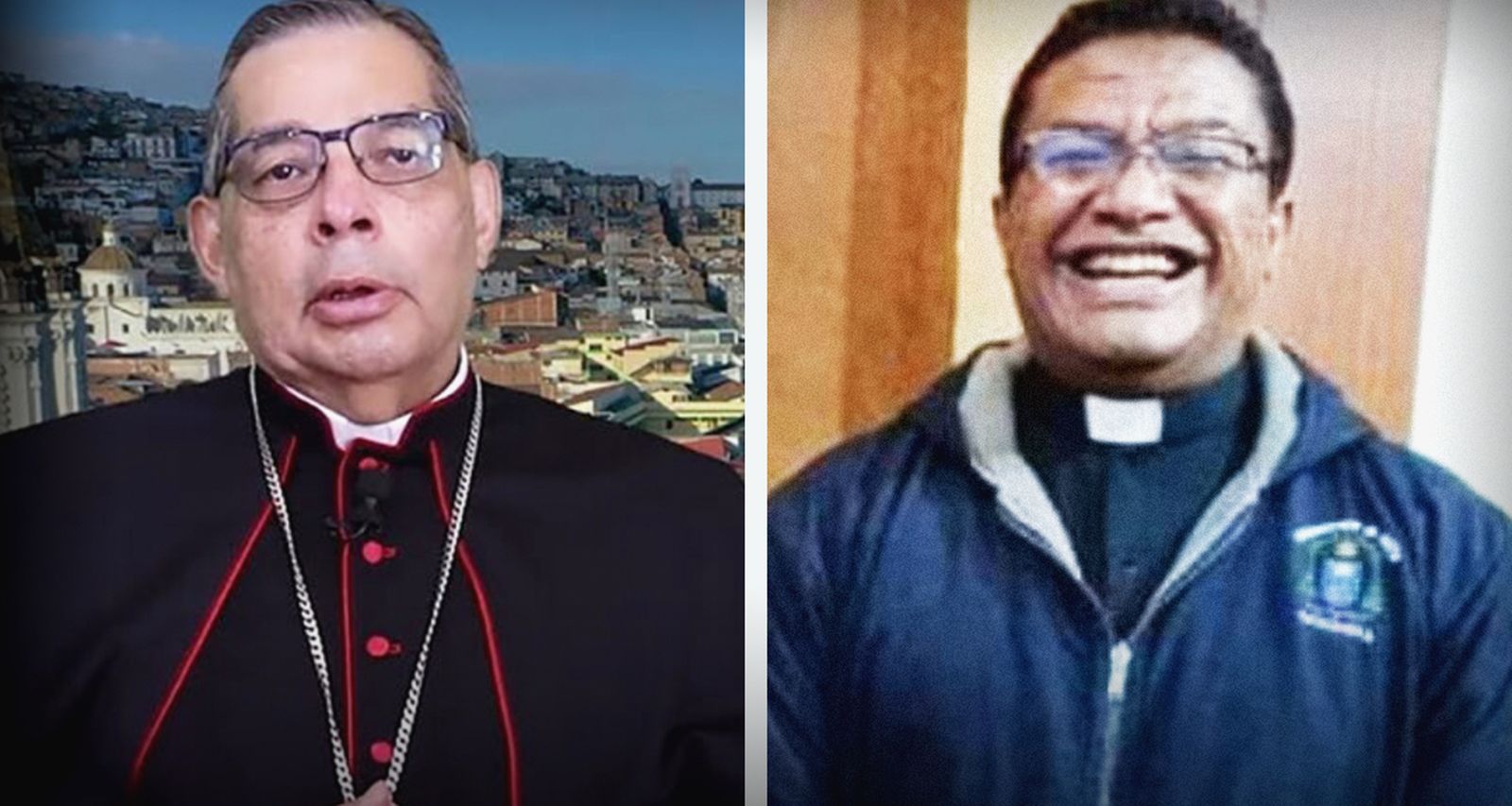 Monseñor Espinoza y Miguel Augusto Yumi