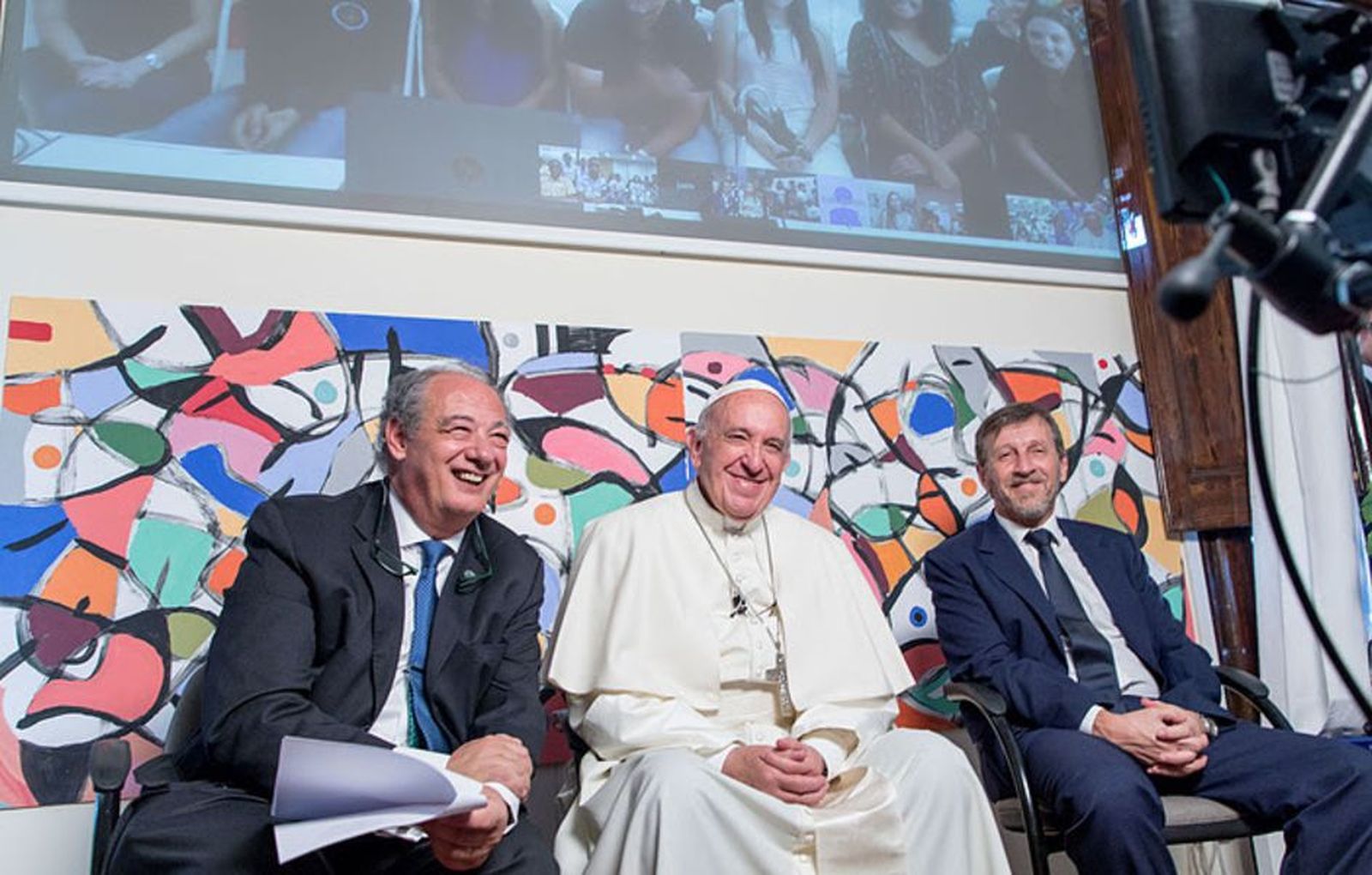 Representantes de Scholas y el Papa Francisco
