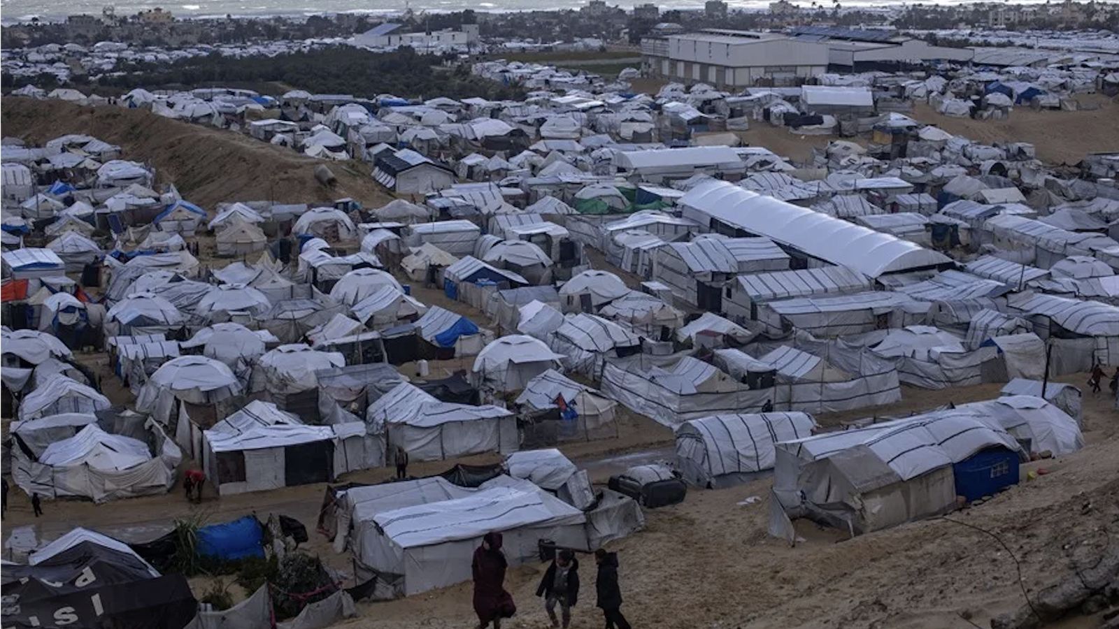 Campamento de desplazados palestinos en Jan Yunis