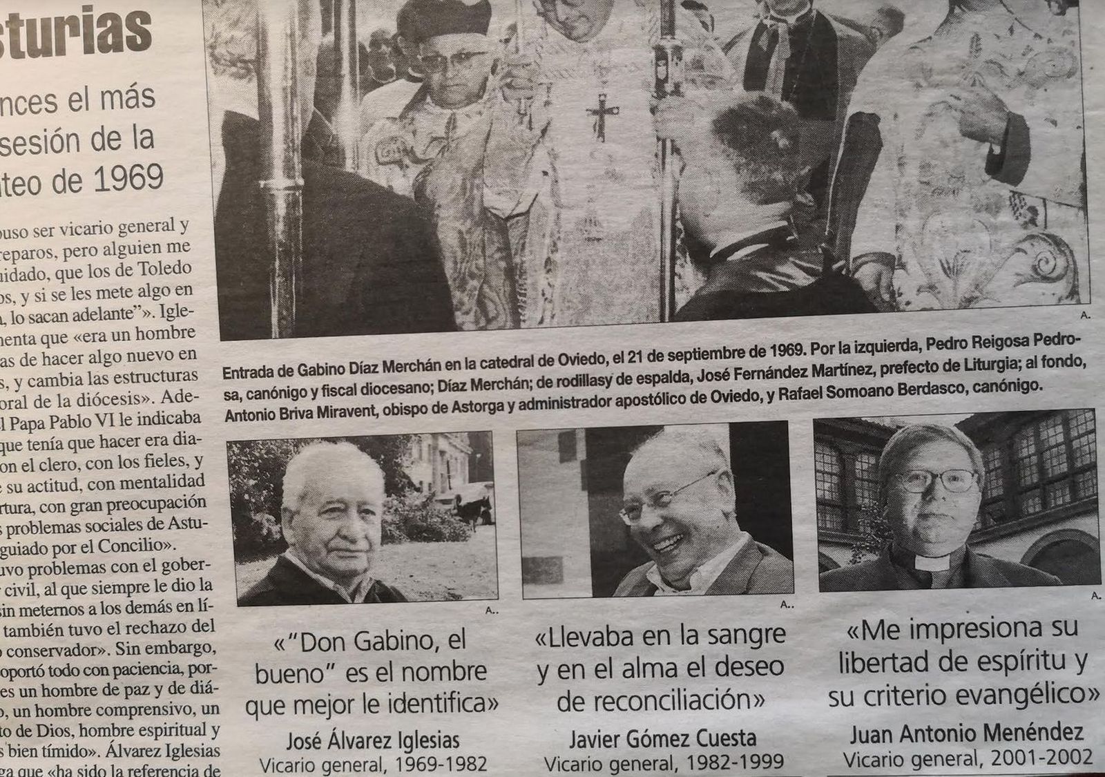 Tres vicarios generales de Don Gabino