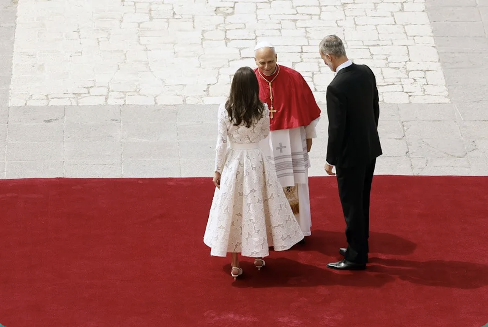 La reina Letizia, con el Papa