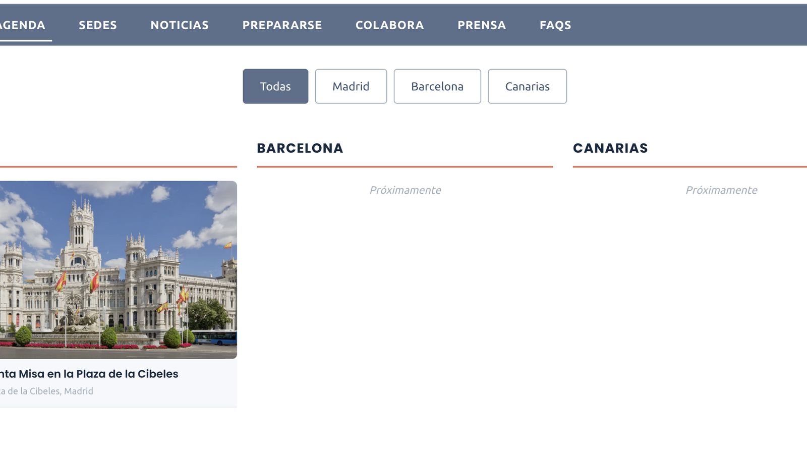 La web, ya modificada