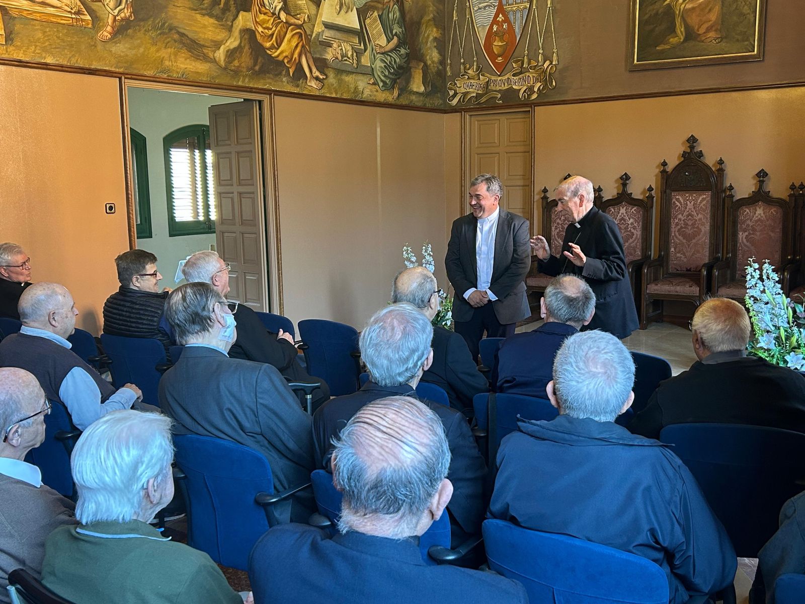 Daniel Palau, con el obispo emérito de Lleida