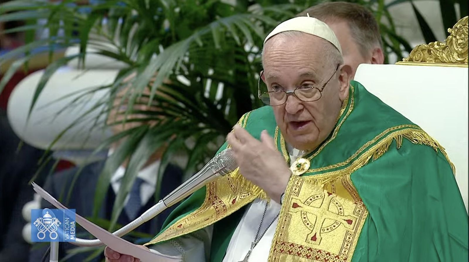 Francisco durante la homilía