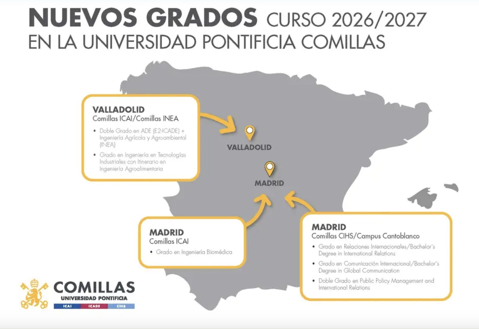 Nuevos grados en Comillas