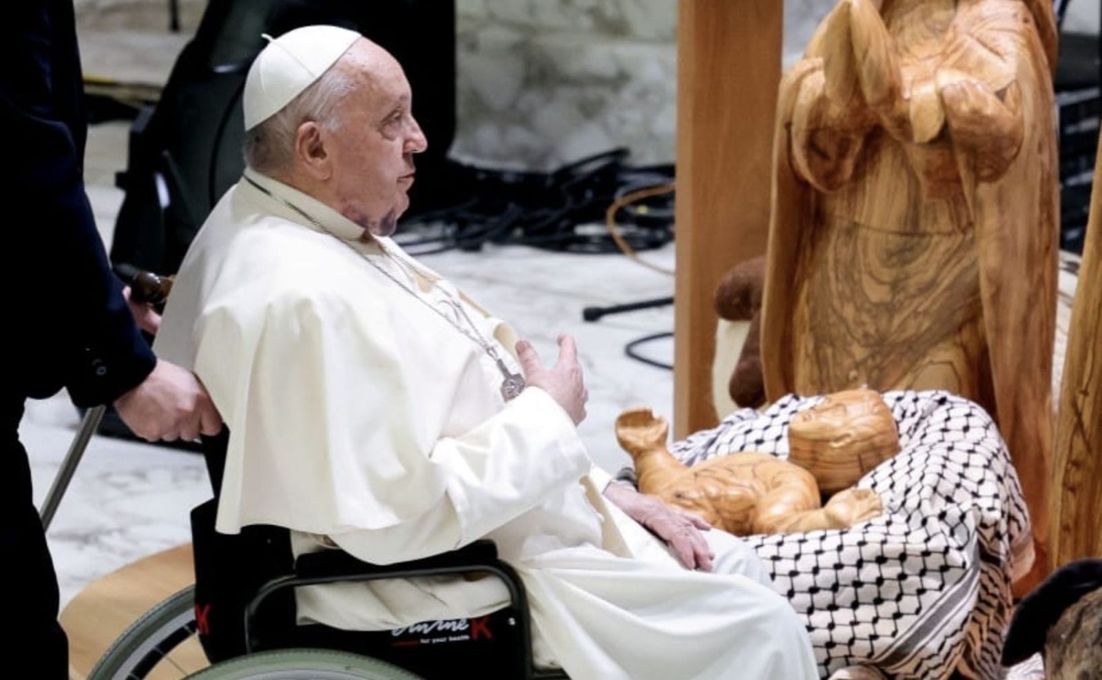 El Papa, ante el belén palestino