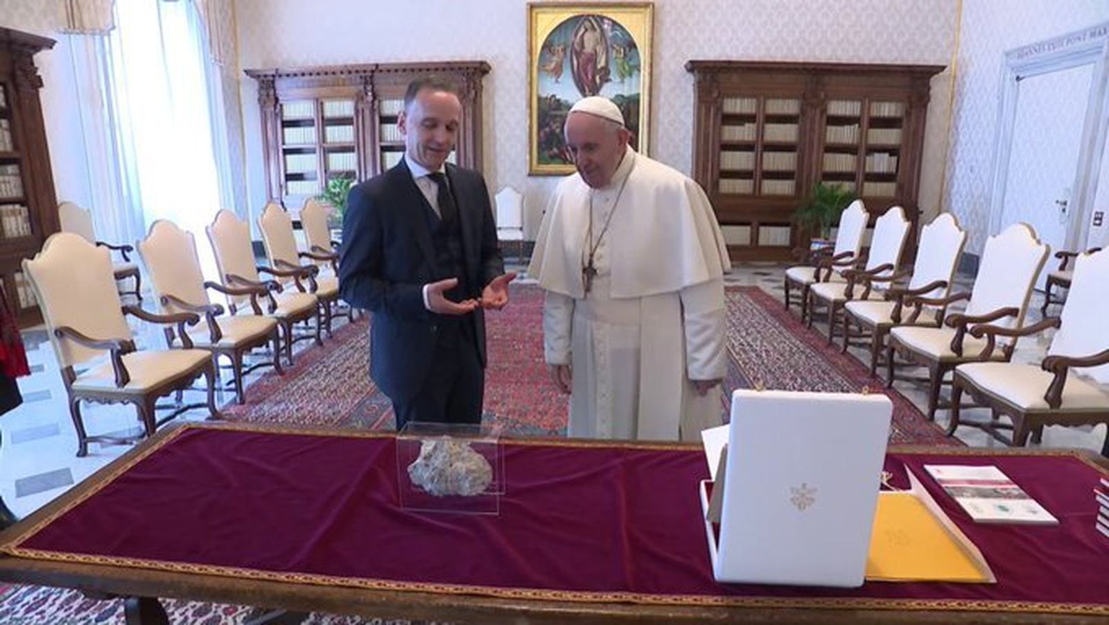 Francisco y el ministro de Asuntos Exteriores alemán, Heiko Maas